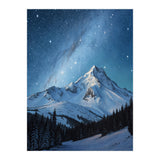 Majestic Snow-Capped Mountain Peak Under a Brilliant Starry Night Sky (Print Only) thumbnail