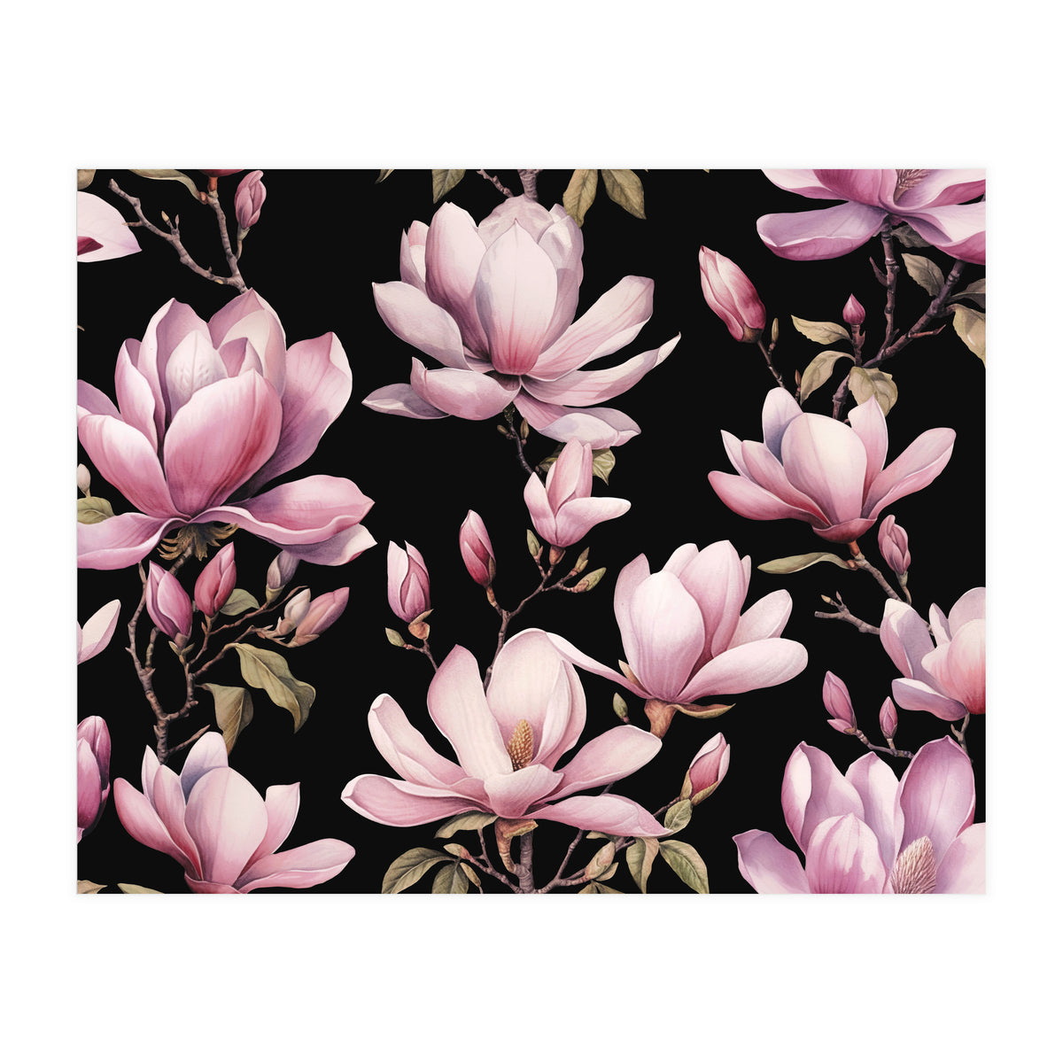 Magnolia Spring Romance Black (Print Only)
