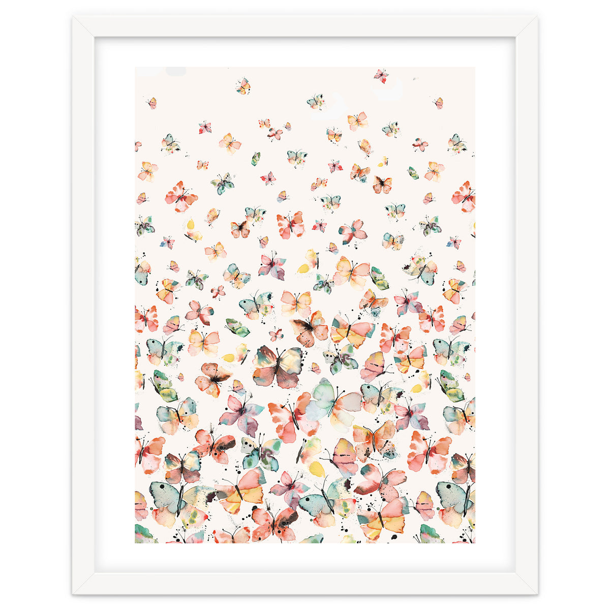 Watercolor Spring Butterflies Apricot