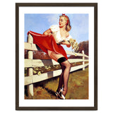 Pinup Girl Stacked On The Farm Fance thumbnail