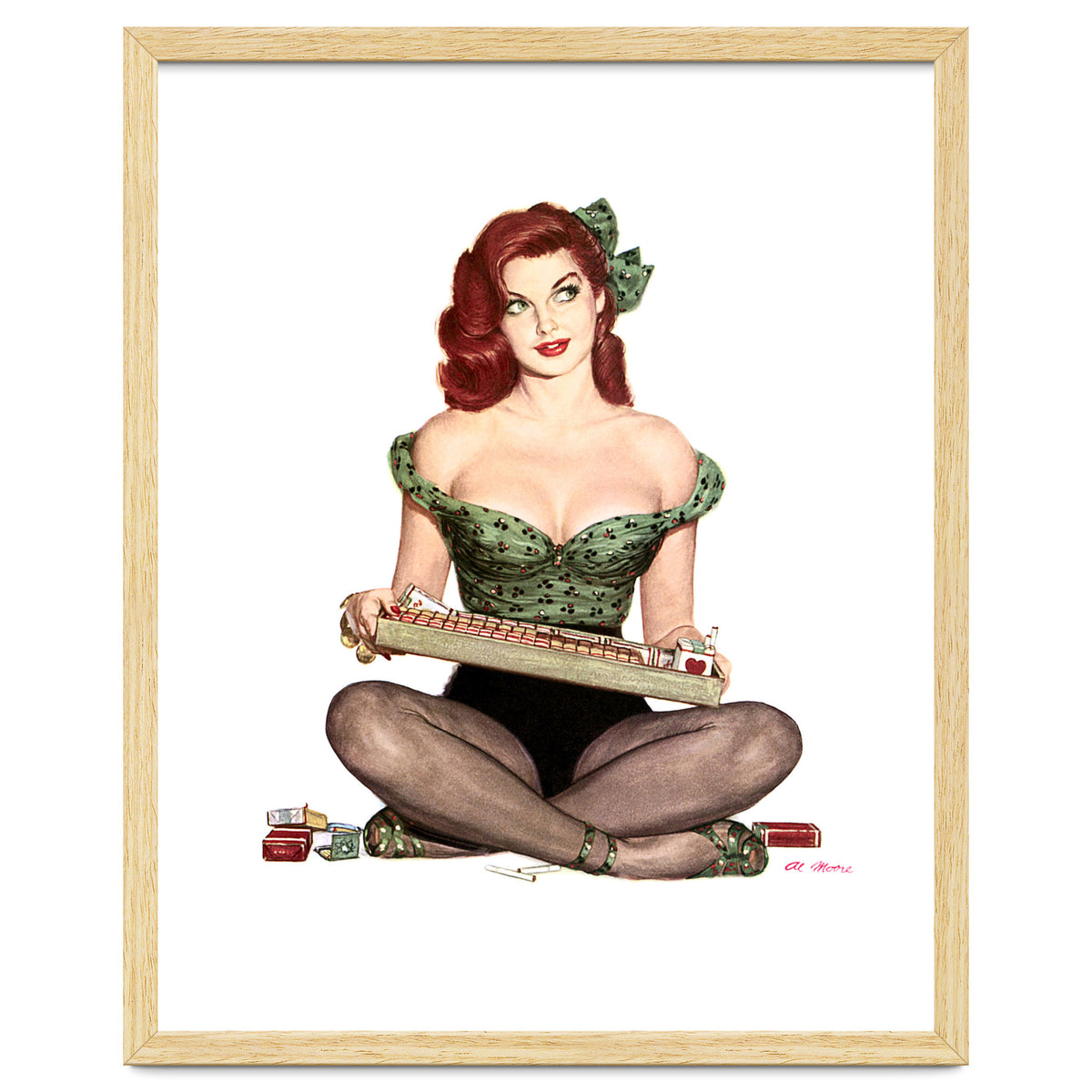 Pinup Sexy Girl Selling Cigarettes