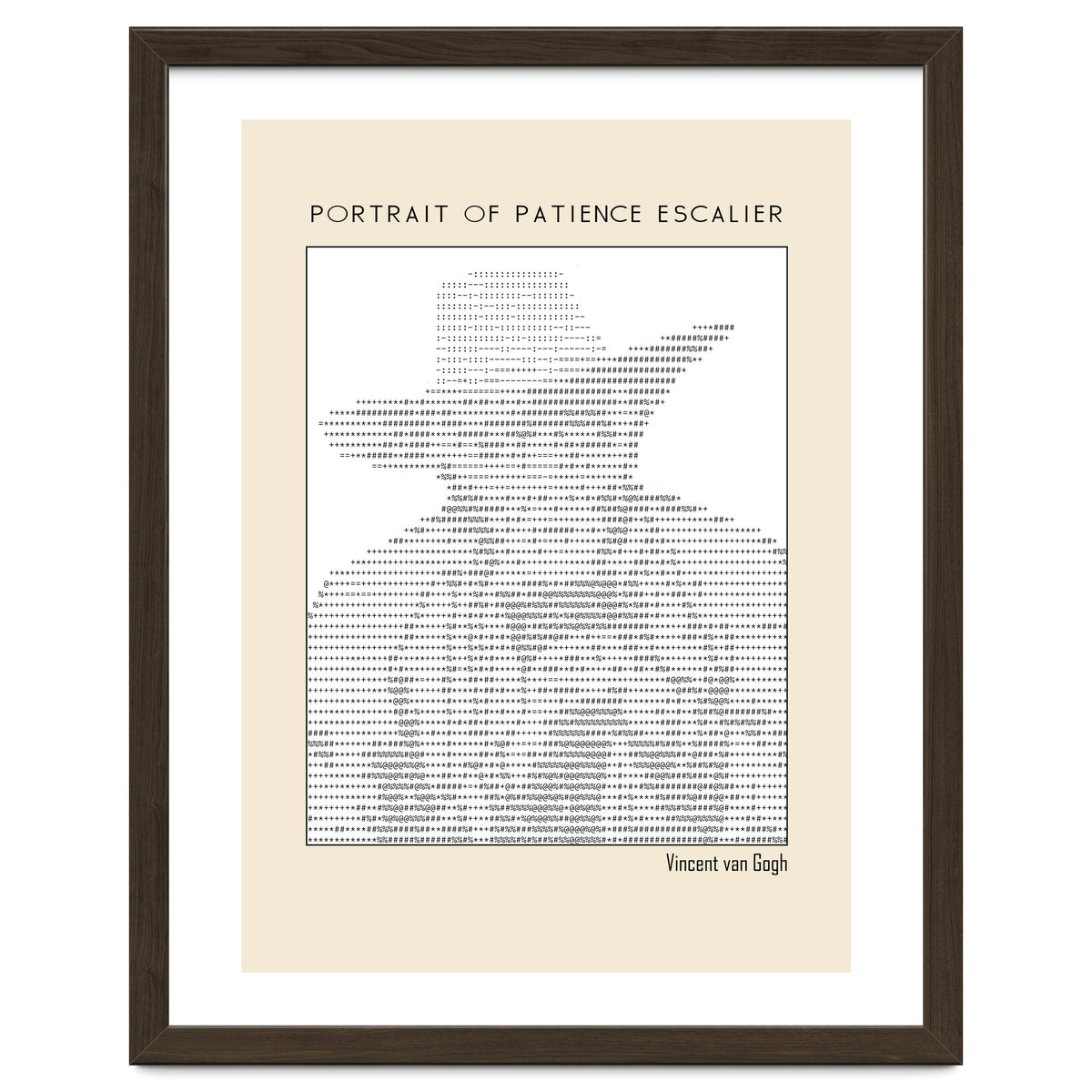 Portrait of Patience Escalier (1888) - Vincent van Gogh(ascii art)