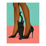 Woman In Heels With Black Cat (Print Only) thumbnail