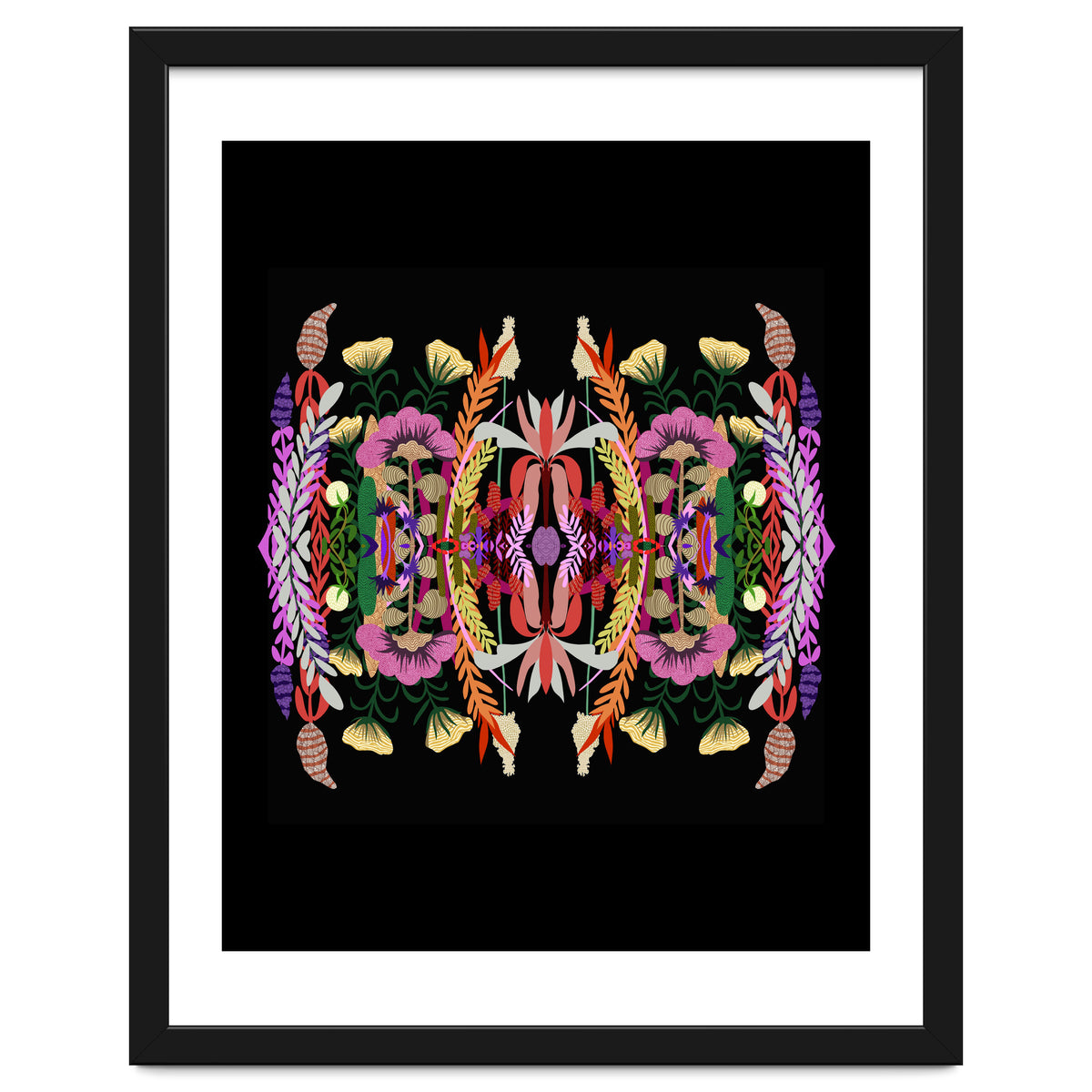 The Butterfly Effect Series 01, Paint Blot Mirror Colorful, Symmetrical Graphic, Eclectic Mandala