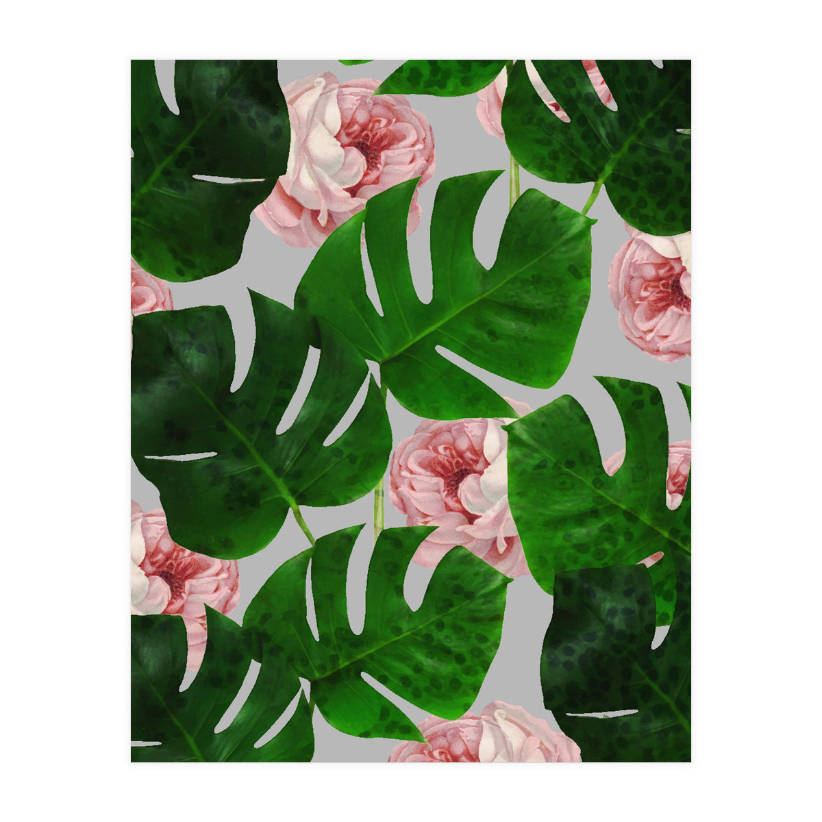 Monstera & Rose Pattern (Print Only)