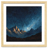 Starry Night Over Majestic Mountains Impasto Oil Painting Style thumbnail