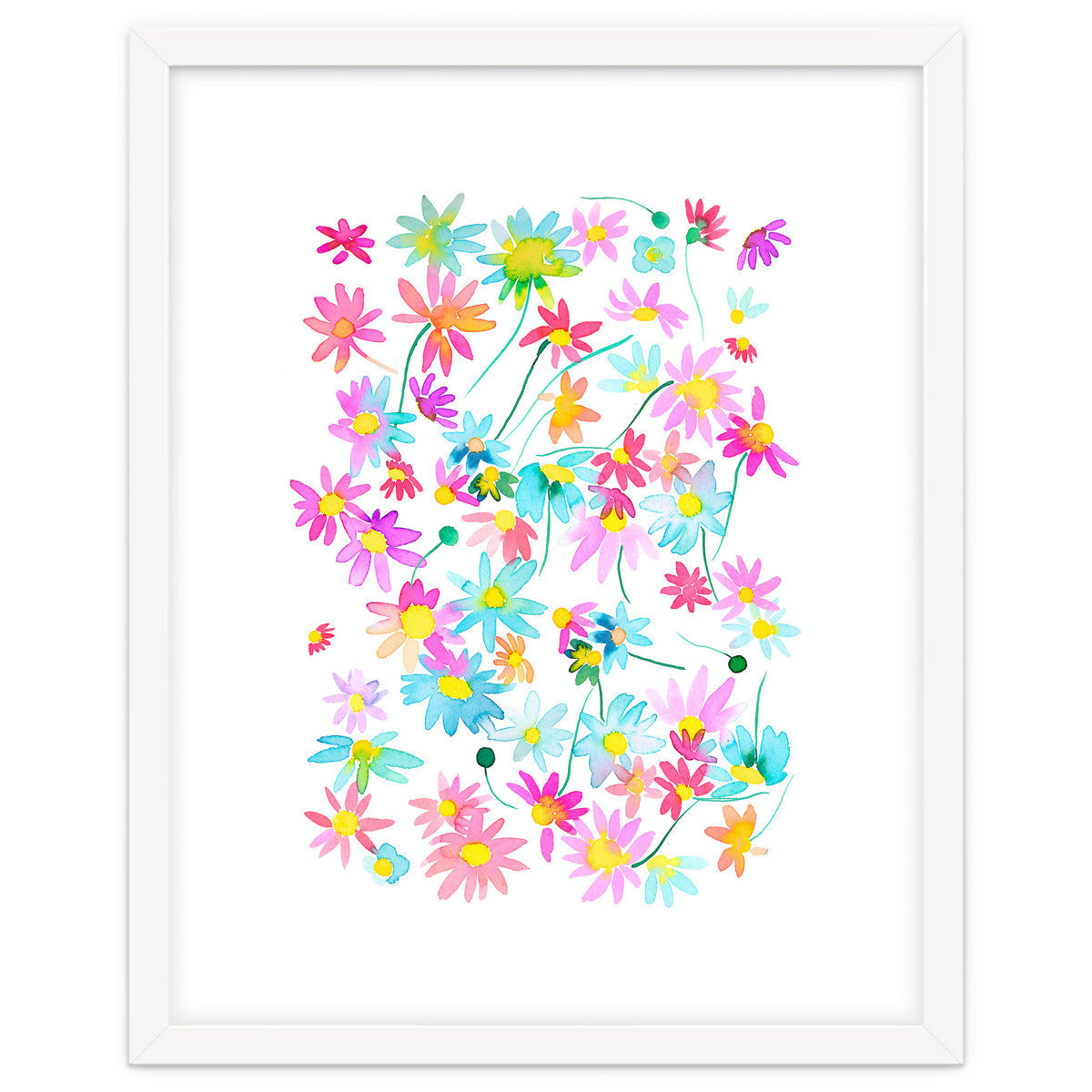 Daisies Spring Floral Pastel Watercolor