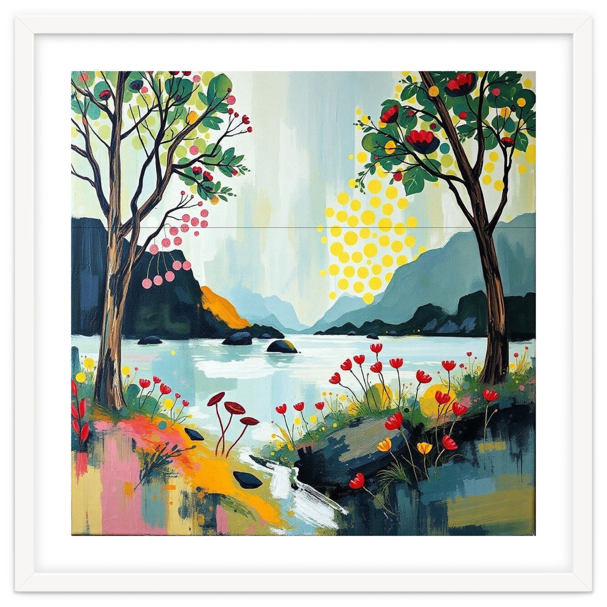 Serene Mountain Lake Landscape
