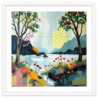 Serene Mountain Lake Landscape