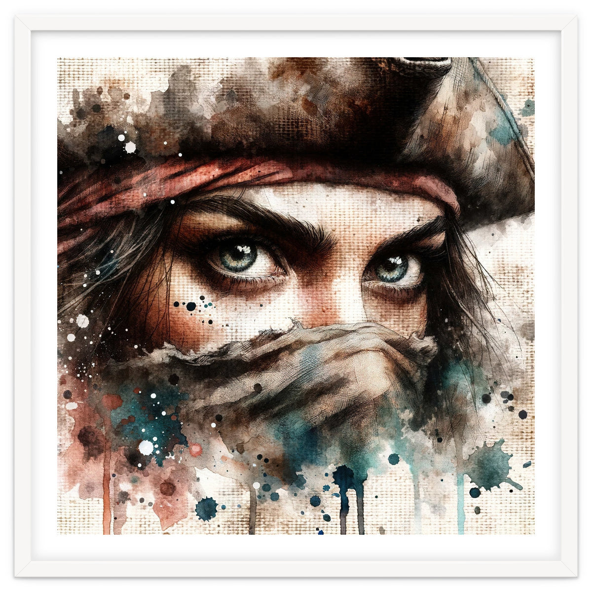 Watercolor Pirate Woman #1