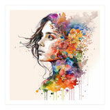 Quiet Muse In Watercolor Blooms (Print Only) thumbnail