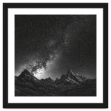 Starlit Mountain Majesty: Detailed Monochrome Milky Way thumbnail