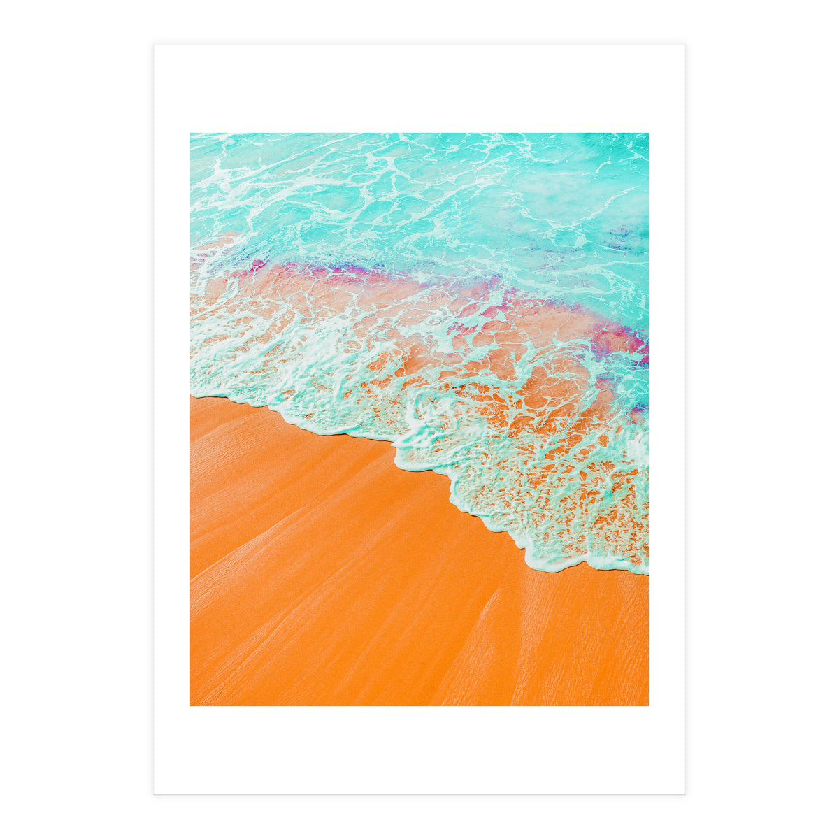 Coral Shore, Ocean Beach Photography, Summer Sea Sand Waves (Print Only)
