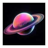 Neon Nebula Planet: Surreal Cosmic Illustration (Print Only) thumbnail
