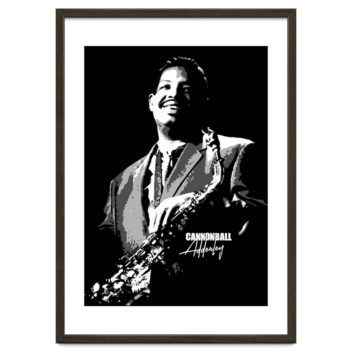 Cannonball Adderley American Jazz Saxophonist in Grayscale