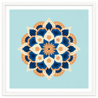 Mandala flower - orange and blue