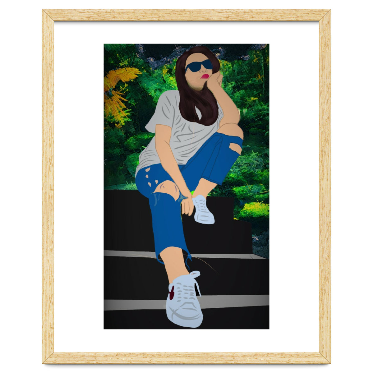 A Girl Sitting On A Step