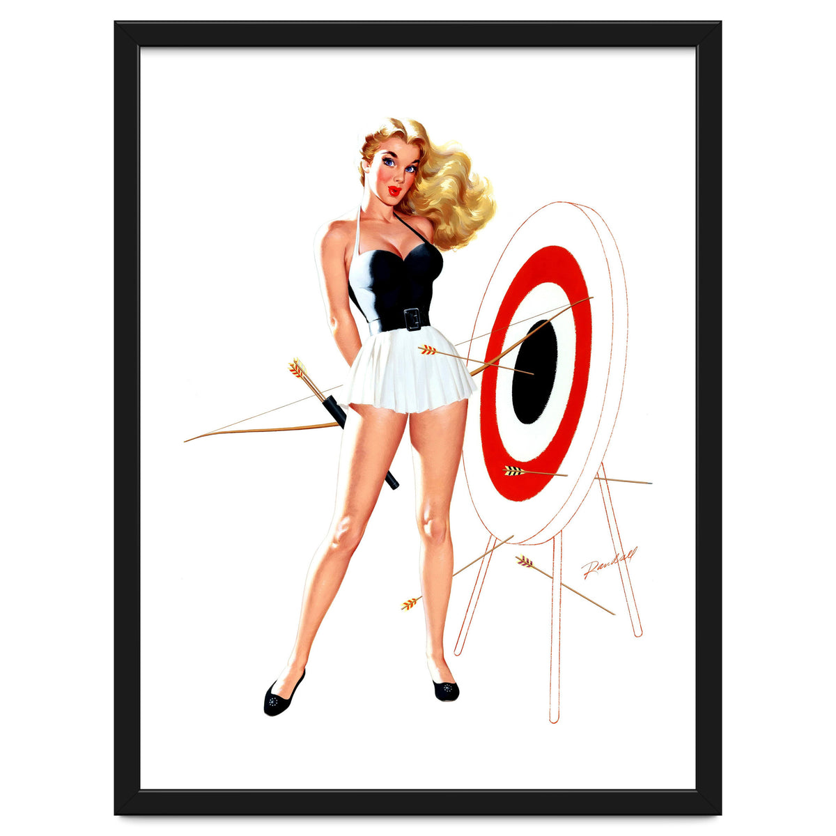 Pinup Girl Posing With Target