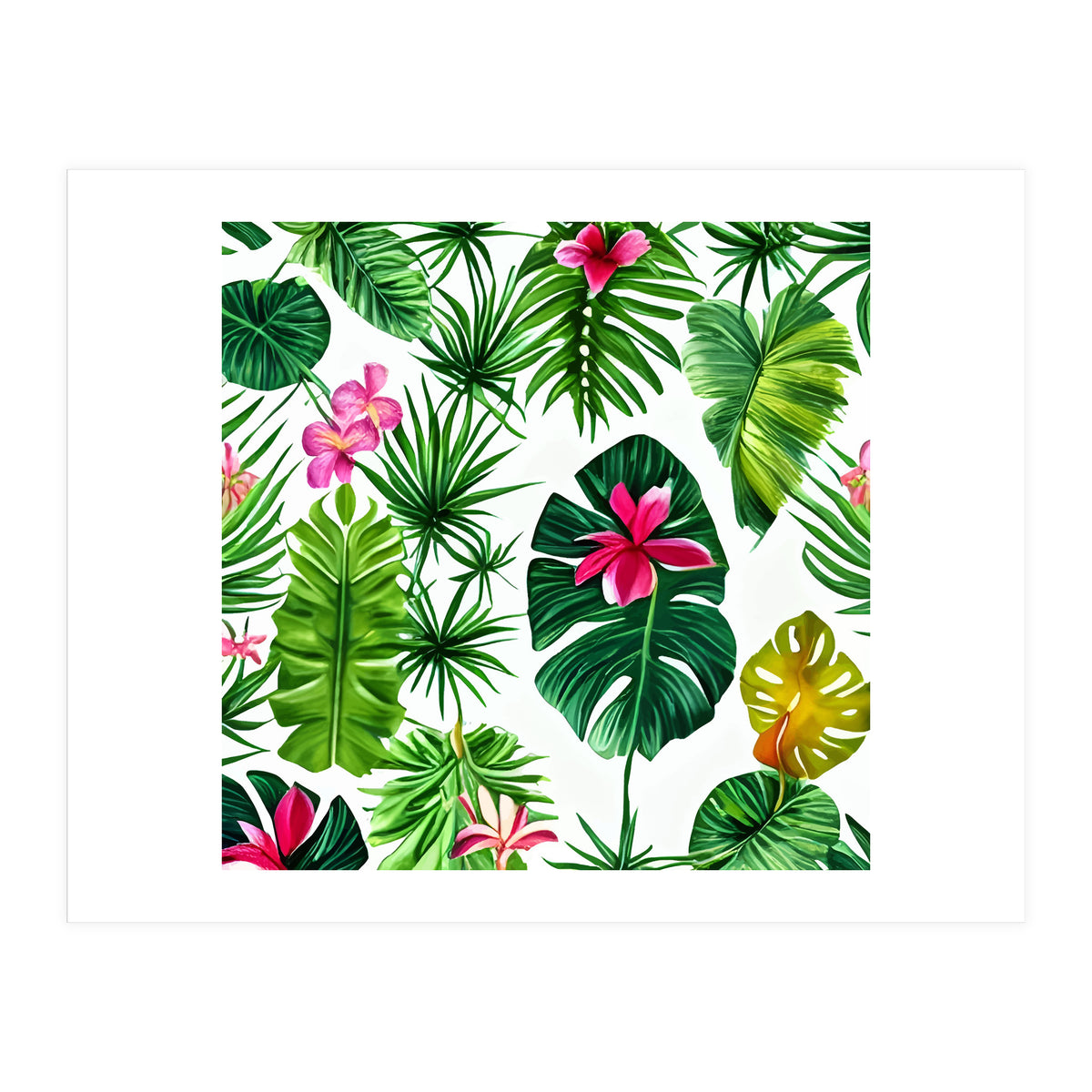 The Tropic, Banana Leaves Tropical Jungle Botanical, Palm Plants Monstera Nature, Bohemian Plants Floral (Print Only)