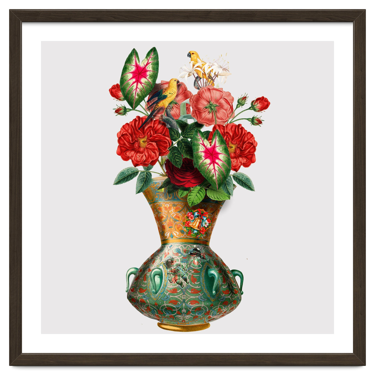 flower vase collage art