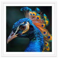 Peacock Bird Portrait Detailed Feathers Vibrant Colors