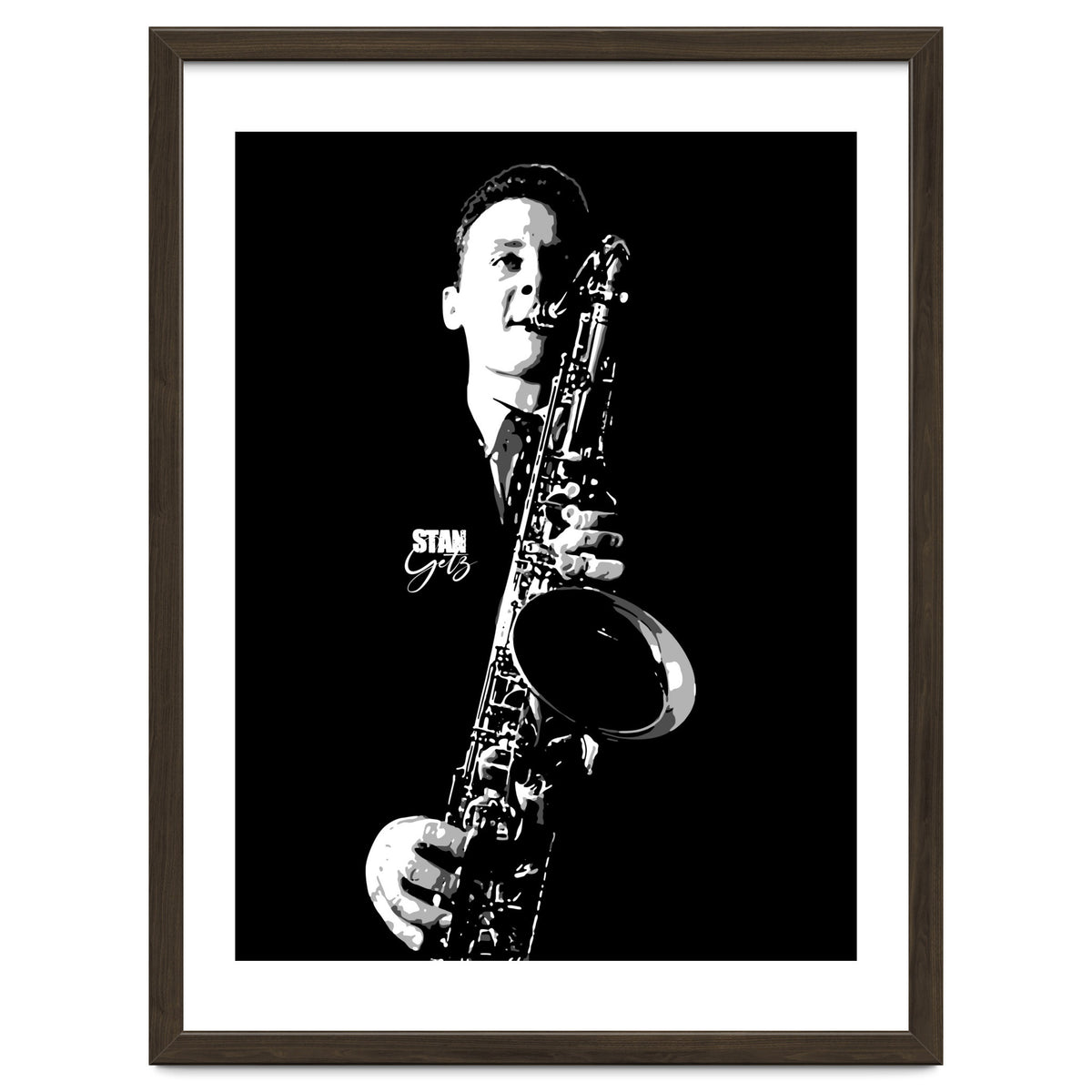 Stan Getz American Jazz Saxophonist in Grayscale