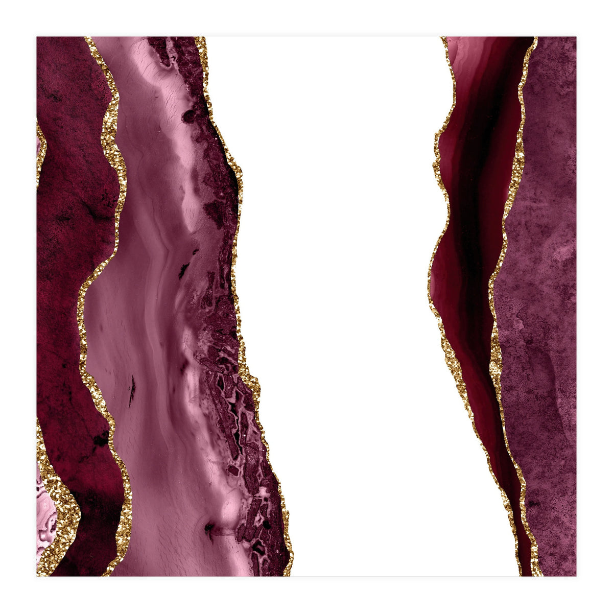 Burgundy & Gold Agate Texture 20 (Print Only)