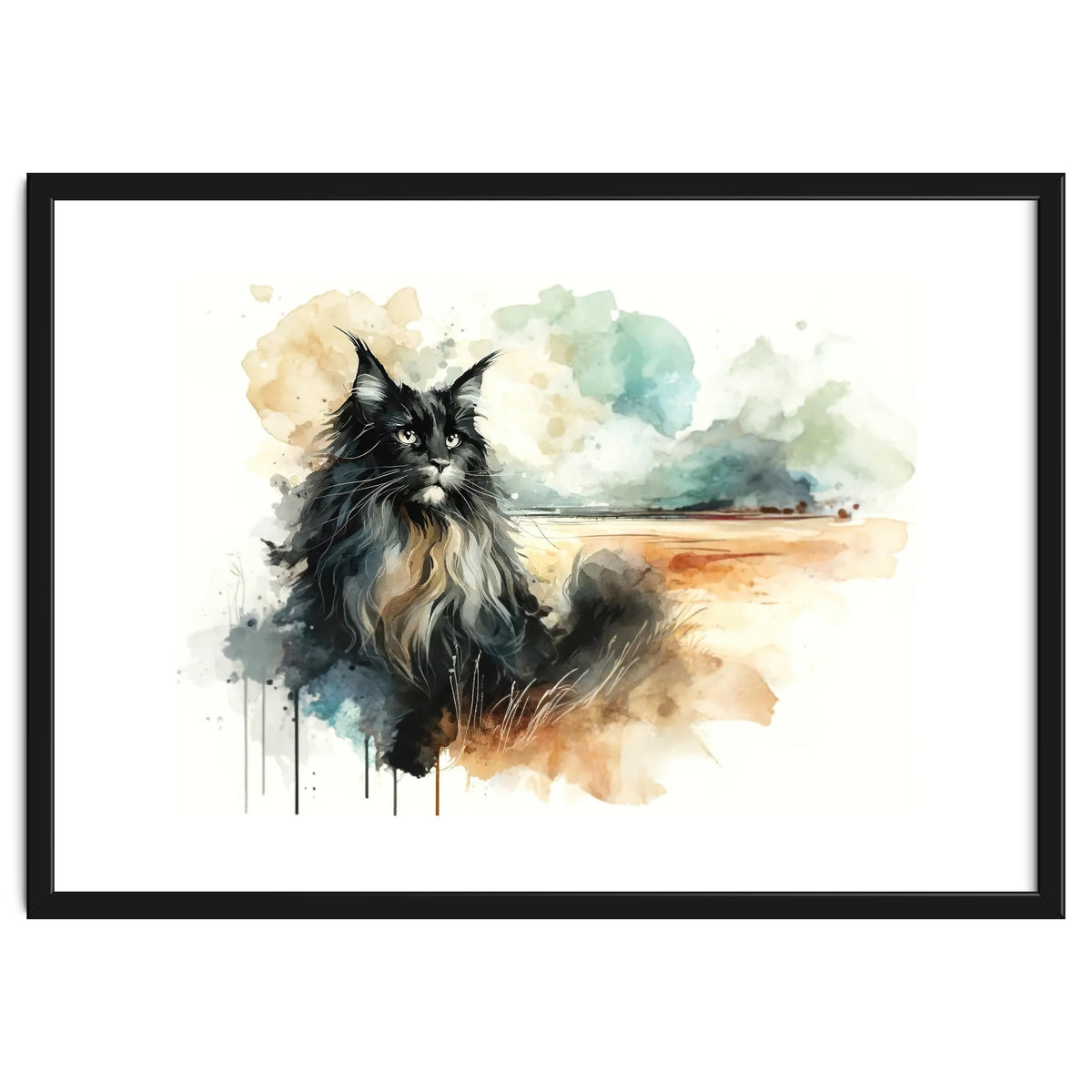 Majestic Cat In Coastal Landscape