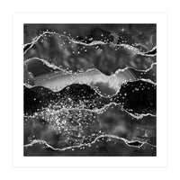 Black Glitter Agate Texture 06  (Print Only)