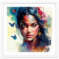 Azure Butterflies Hindu Portrait