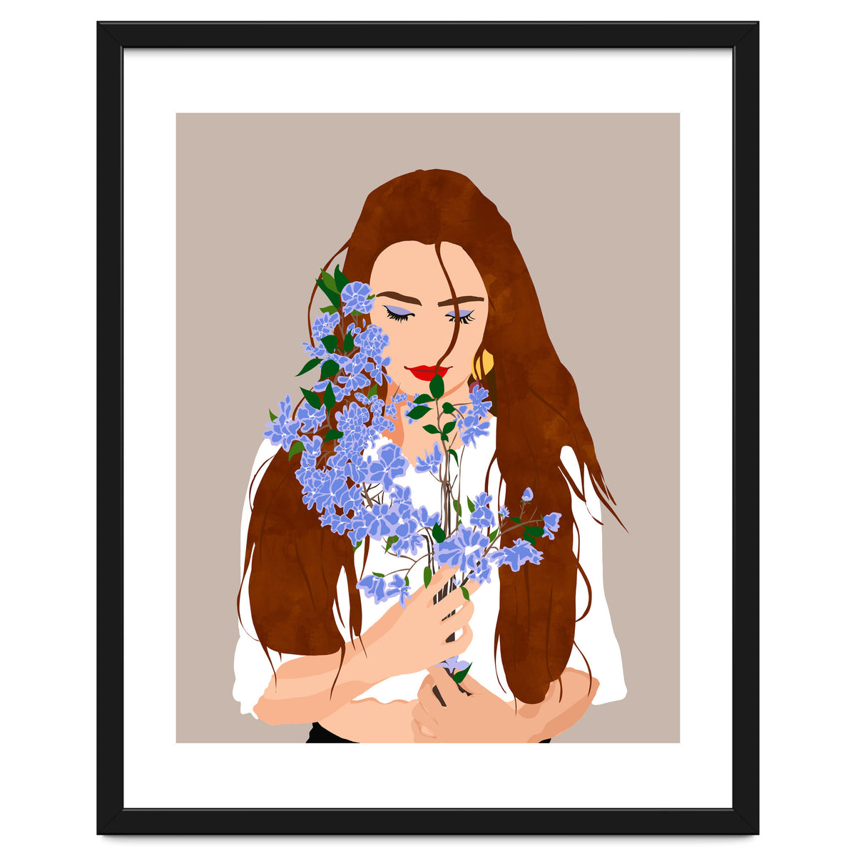 The Becoming, Nature Plants Bohemian Woman, Botanical Modern Mindful Self Care Self Love Positivity