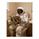 Retro AstronautReading Newspaper, Toilet Humor, Astronaut on Toilet (Print Only) thumbnail