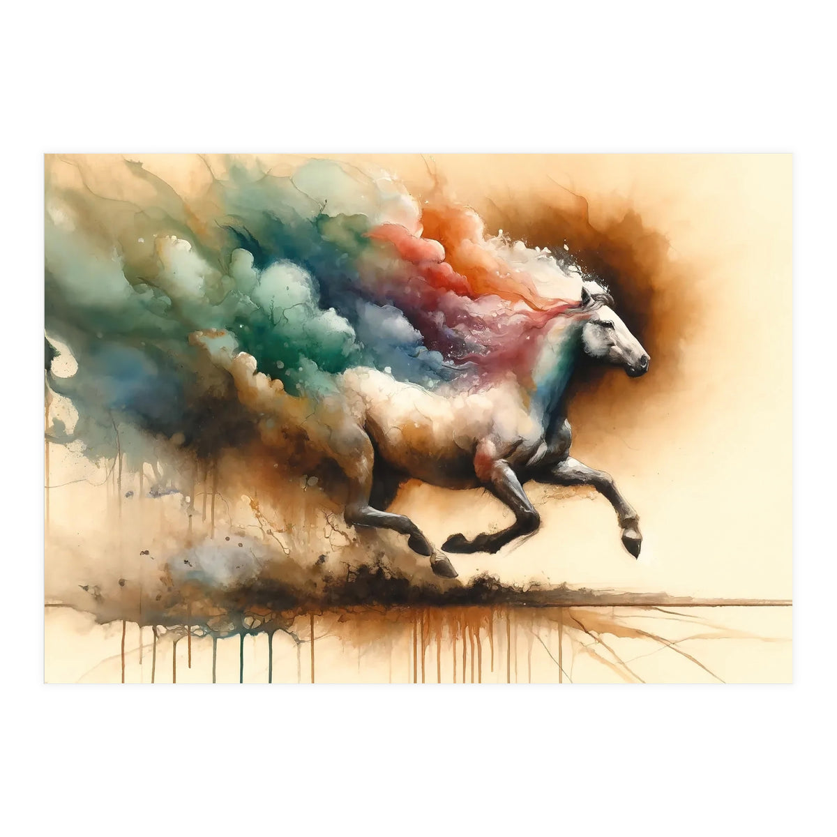 Galloping Horse Color Burst (Print Only)