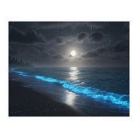 Bioluminescent Moonlit Shore (Print Only)