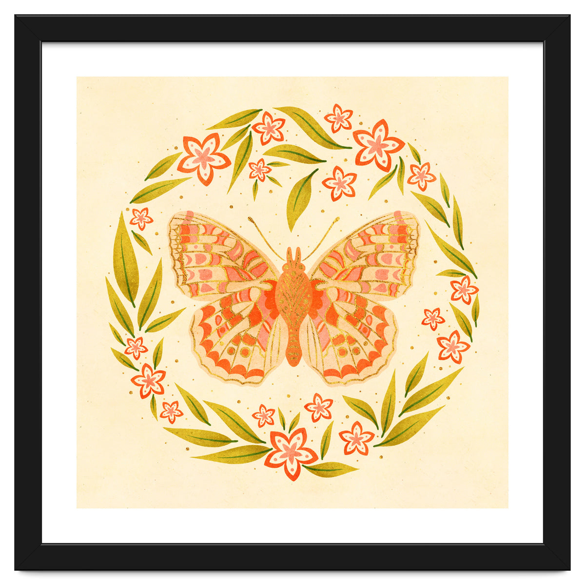 Retro Floral Butterfly