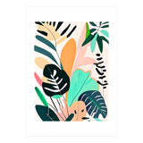 Pastello, Tropical Pastel Jungle, Botanical Neutral Muted Colors, Nature Plants Drawing Monstera, Exotic Bohemian Summer (Print Only) thumbnail
