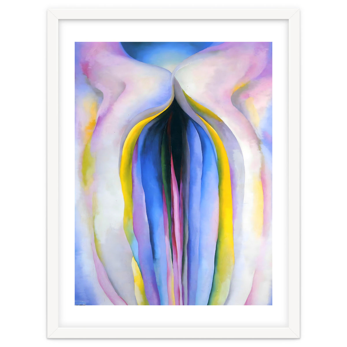 Georgia O’Keeffe – Grey Line with Black, Blue and Yellow (1923) | Elegant Abstract Modernist Composition with Bold Color Contrast