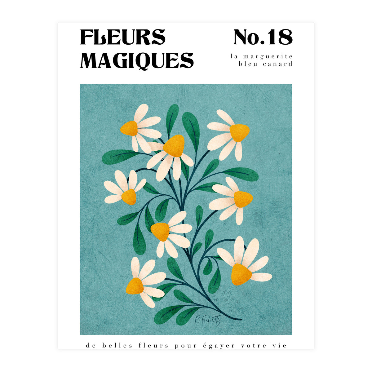 Magical Flowers No.18 Duck Egg Daisies (Print Only)