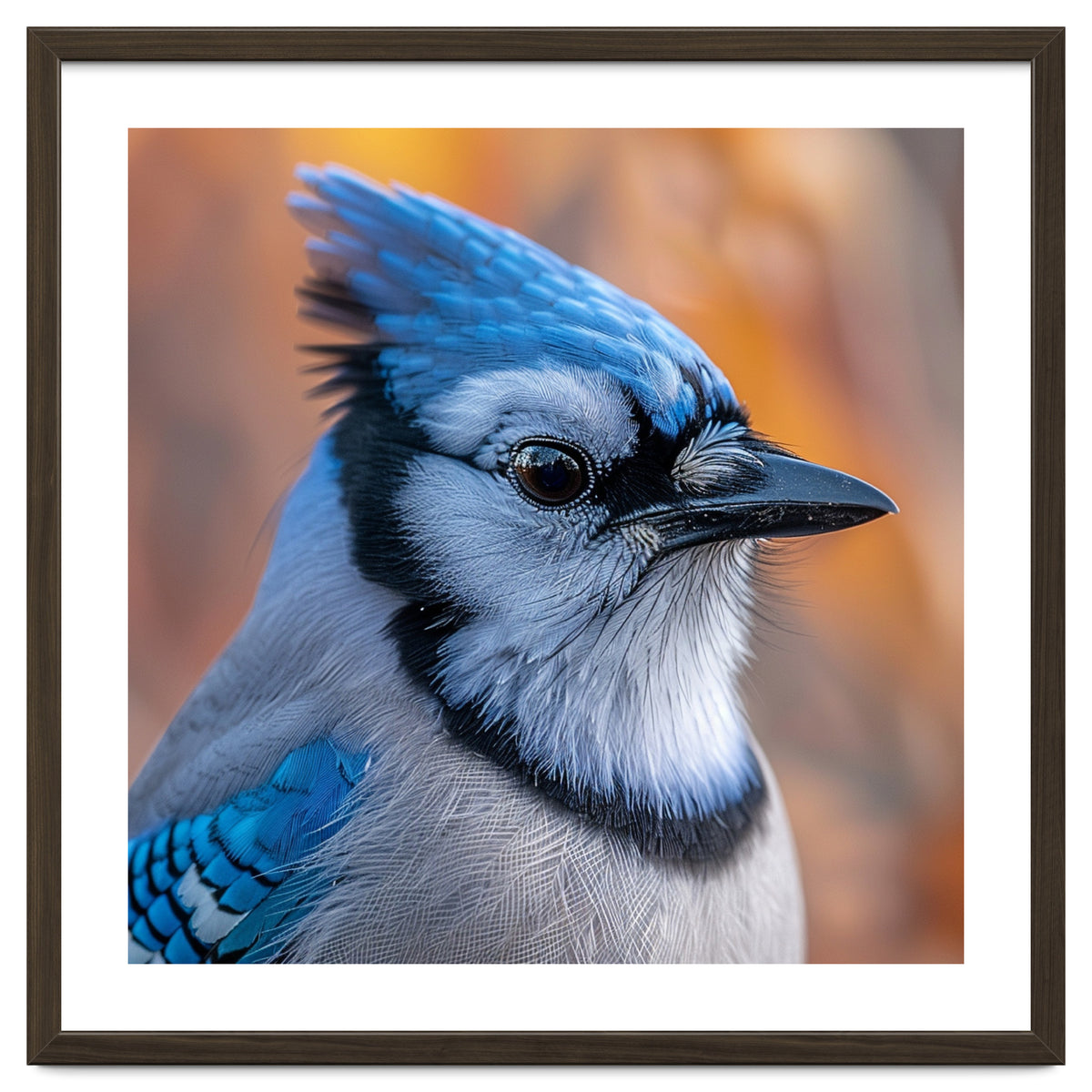 Blue Jay Bird Close Up Detailed Portrait