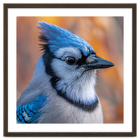 Blue Jay Bird Close Up Detailed Portrait