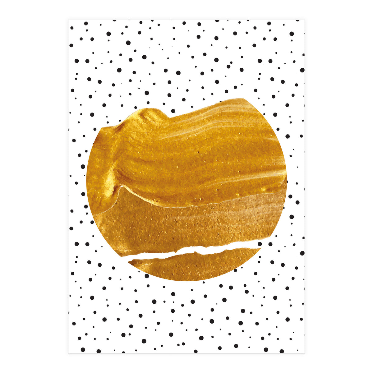 Stay Gold | Abstract Geometric Painting | Polka Dots Quirky Eclectic | Modern Boho Luxe (Print Only)