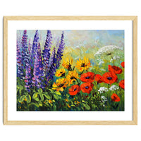 Radiant Summer Wildflower Meadow Oil Painting