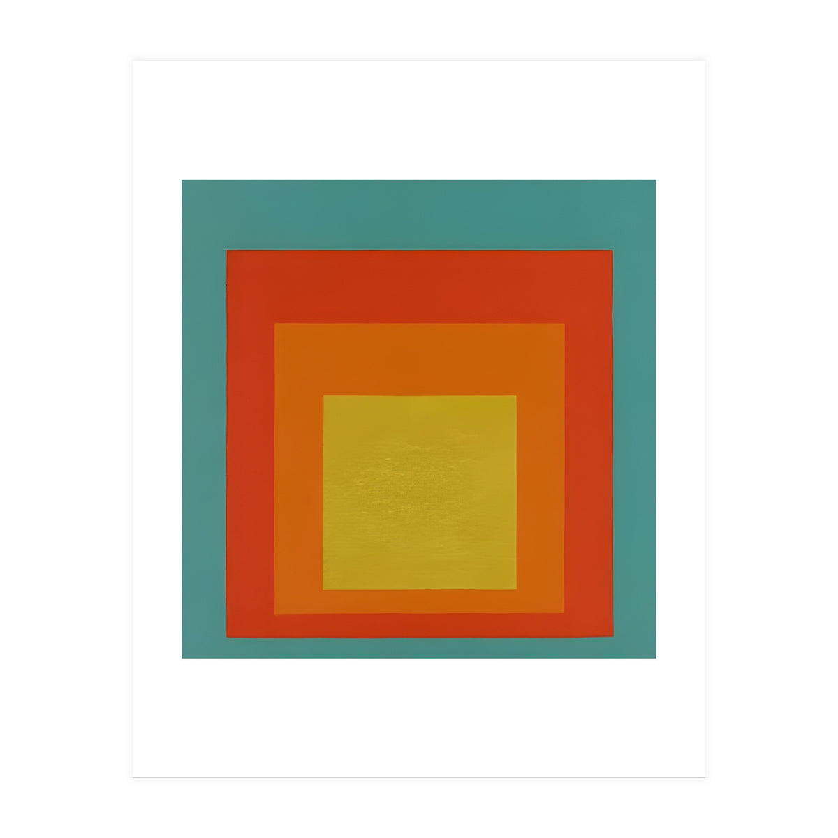 JOSEF ALBERS - HOMAGE TO THE SQUARE GREEN RED YELLOW ORANGE  (Print Only)