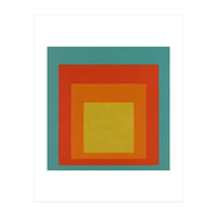 JOSEF ALBERS - HOMAGE TO THE SQUARE GREEN RED YELLOW ORANGE  (Print Only)