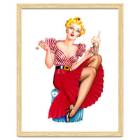 Pinup Blonde Posing With Ice Cream