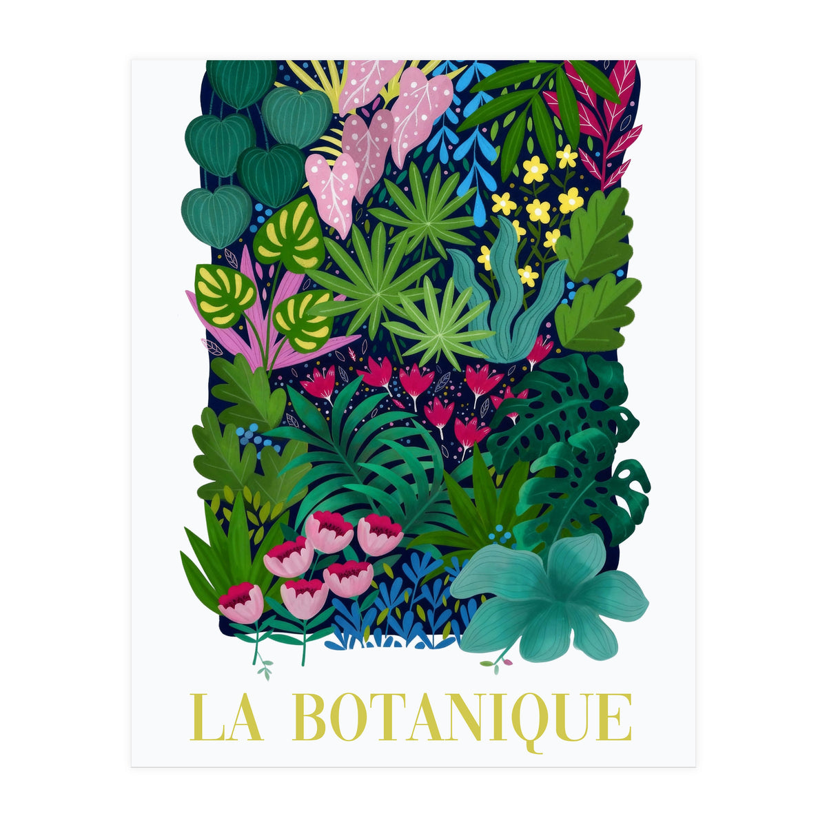 La Botanique, Botanical Garden, Colorful Jungle Print, Boho FLower Market (Print Only)