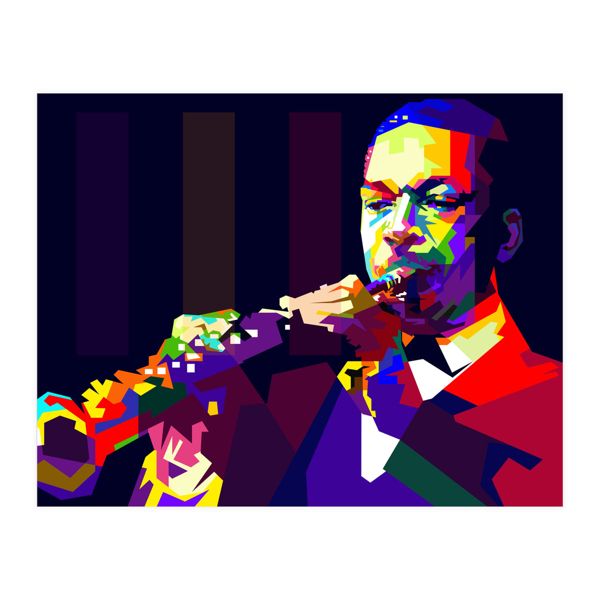 John Coltrane Jazz Musician Pop Art WPAP (Print Only)