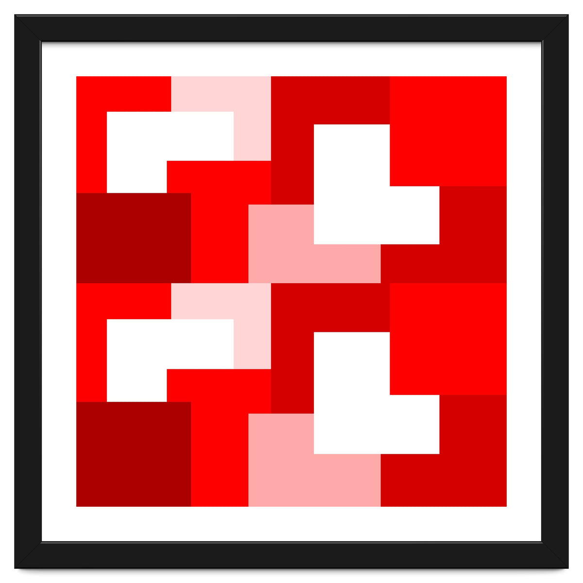 Red Abstract Square Tiles