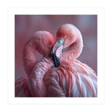 Cute Two Pink Flamingos (Print Only) thumbnail