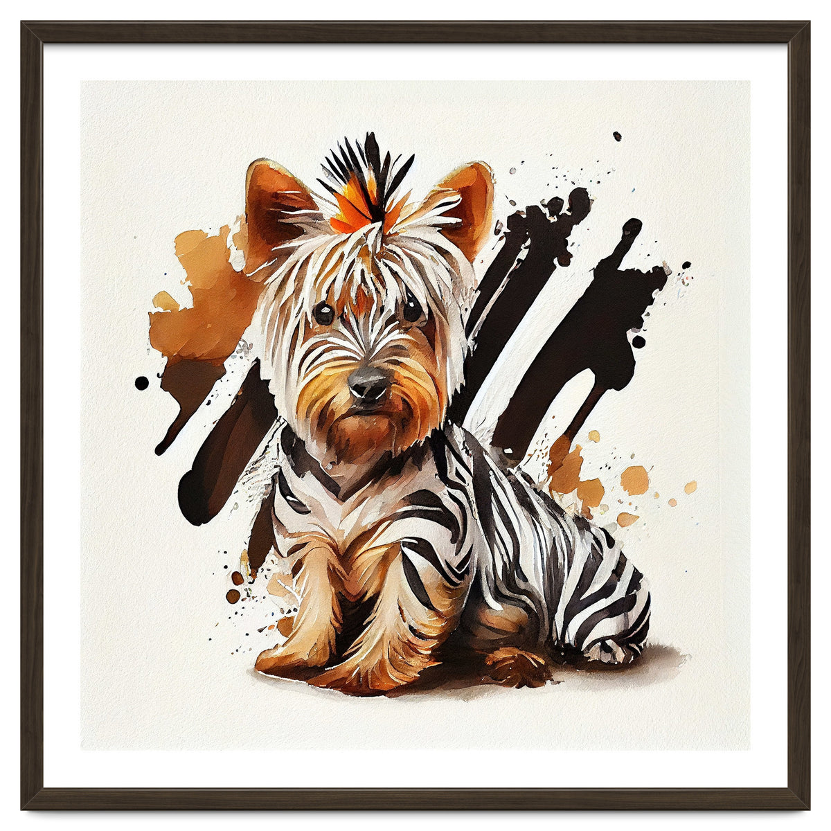 Watercolor Yorkshire Terrier Dog